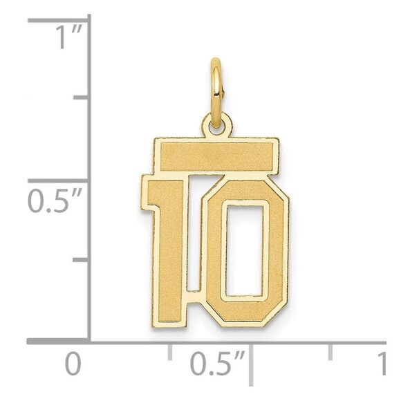 14k Yellow Gold, Jersey Collection, Small Number 10 Pendant - Picture 4 of 5